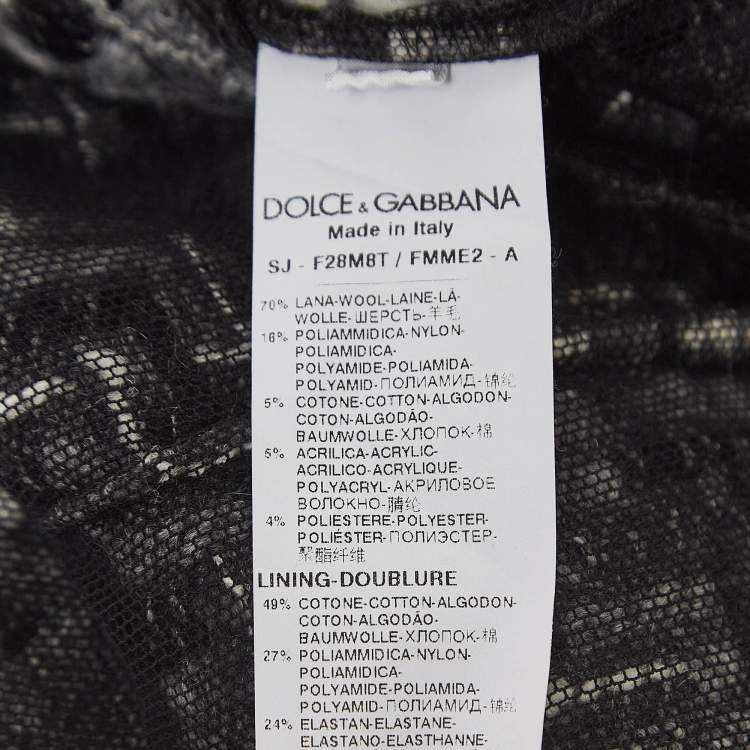 Pre Owned Dolce & Gabbana Monochrome Tweed Double Breasted Blazer S