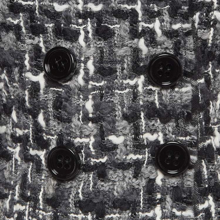 Pre Owned Dolce & Gabbana Monochrome Tweed Double Breasted Blazer S