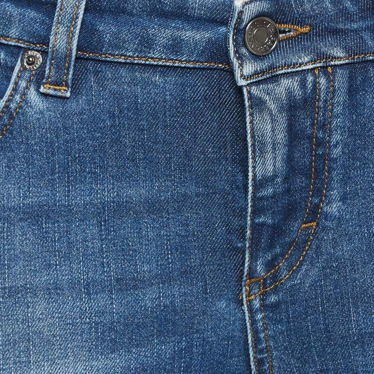 Pre Owned Dolce & Gabbana Blue Distressed Denim Jeans S Waist 28"
