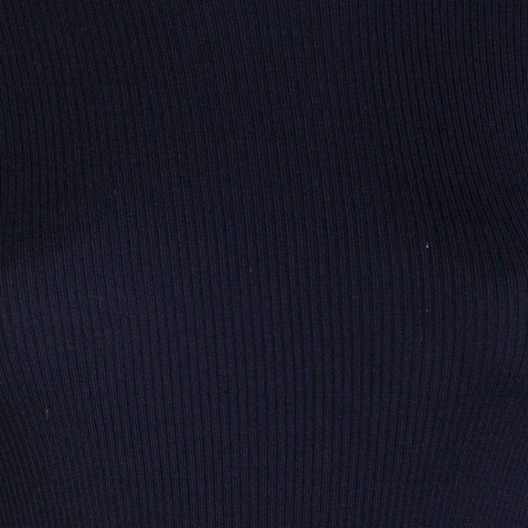 Pre Owned Dolce & Gabbana Navy Blue Ribbed Knit Turtleneck Sweater M