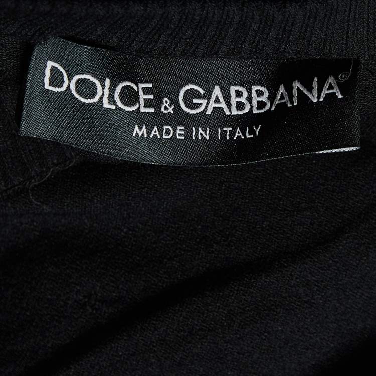 Pre Owned Dolce & Gabbana Black Knit Lace up Tank Top L