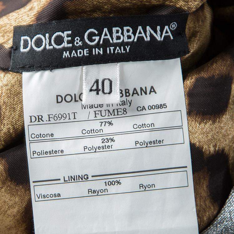 Pre Owned Dolce & Gabbana Silver Sleeveless Sheath Dress S