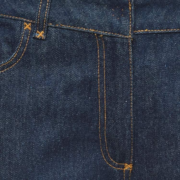 Pre Owned Dolce & Gabbana Navy Blue Denim Capri Jeans M Waist 30"