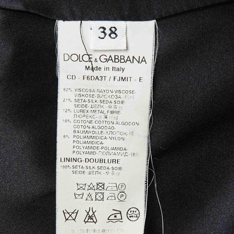 مملوكة مسبقًا Dolce & Gabbana Burgundy Lace Trim Lurex and Velvet Shift Dress S