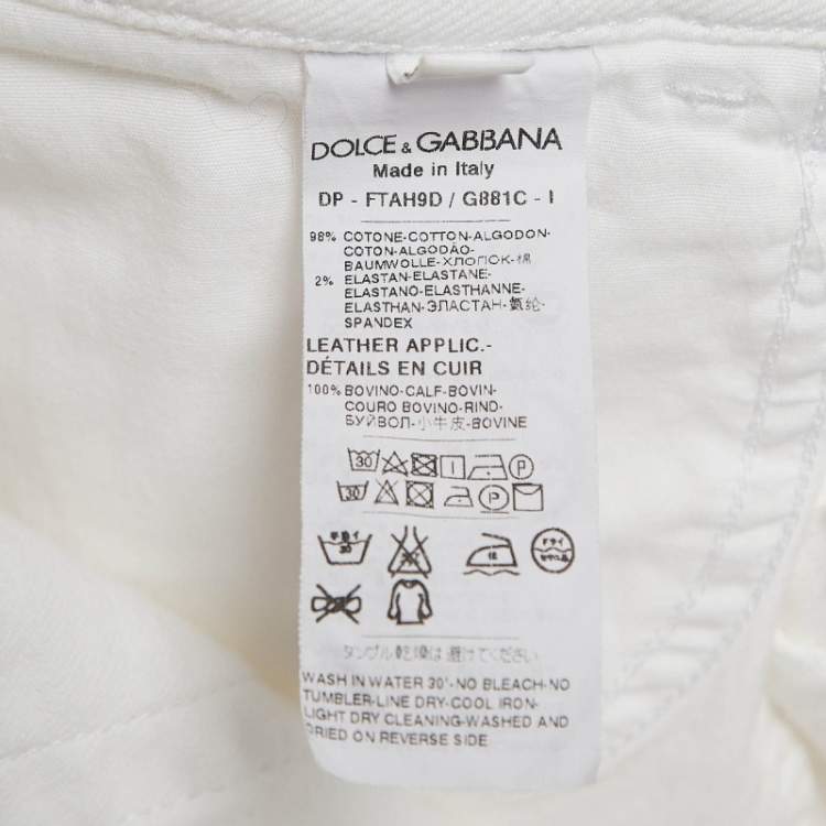 Pre Owned Dolce & Gabbana White Denim Flared Jeans S Waist 25"