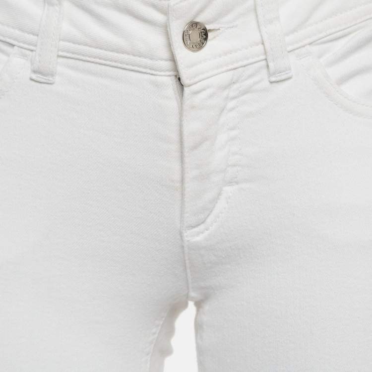 Pre Owned Dolce & Gabbana White Denim Flared Jeans S Waist 25"