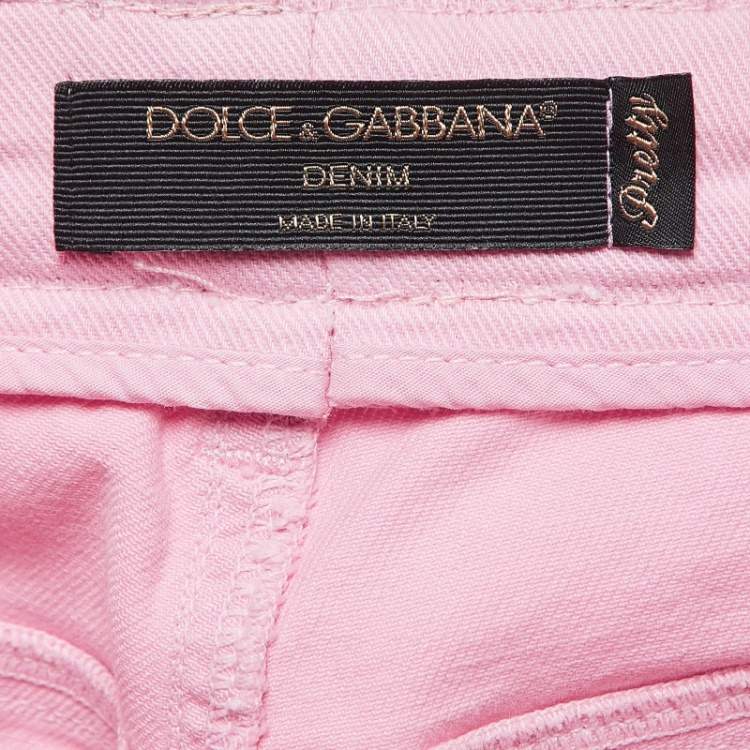 Pre Owned Dolce & Gabbana Pink Denim Pretty Fit Jeans S Waist 25"