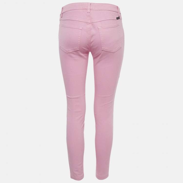 Pre Owned Dolce & Gabbana Pink Denim Pretty Fit Jeans S Waist 25"