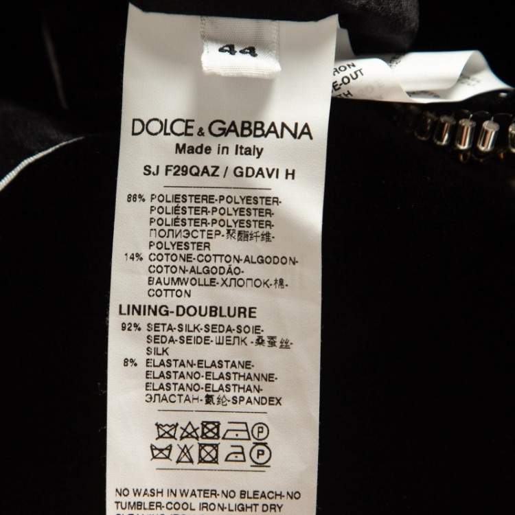 Pre Owned Dolce & Gabbana Gold Sequin Toggle Up Blazer M