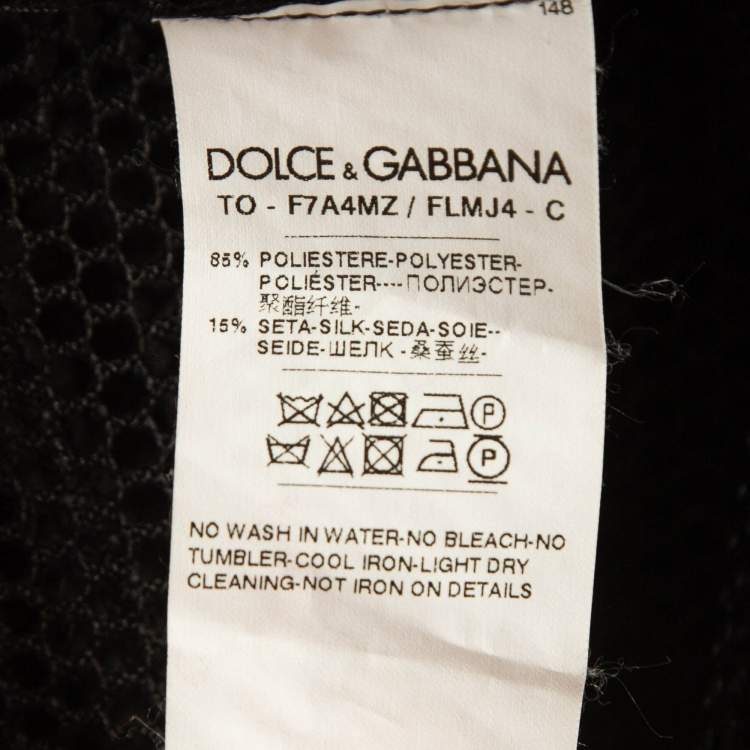 Pre Owned Dolce & Gabbana Black Silk Trim Mesh Sheer Tank Top S