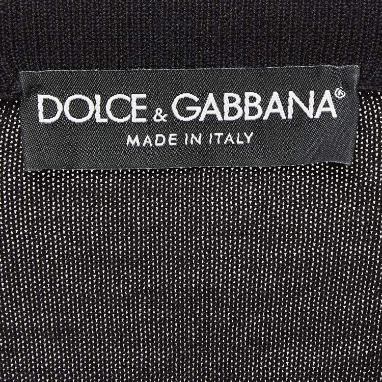 Pre Owned Dolce & Gabbana Black Floral Embroidered Wool Sweater M