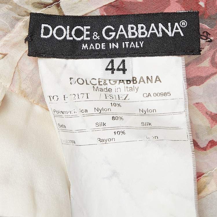 مملوكة مسبقًا Dolce & Gabbana Multicolor Floral Print Lace Trim Silk Camisole Top M