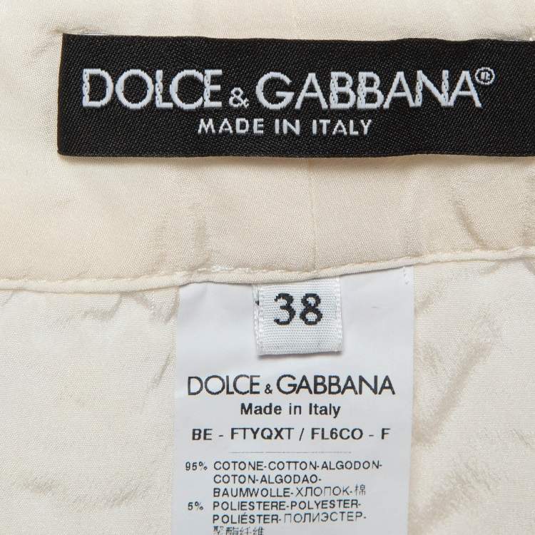 Pre Owned Dolce & Gabbana White Floral Cotton Lace Shorts S