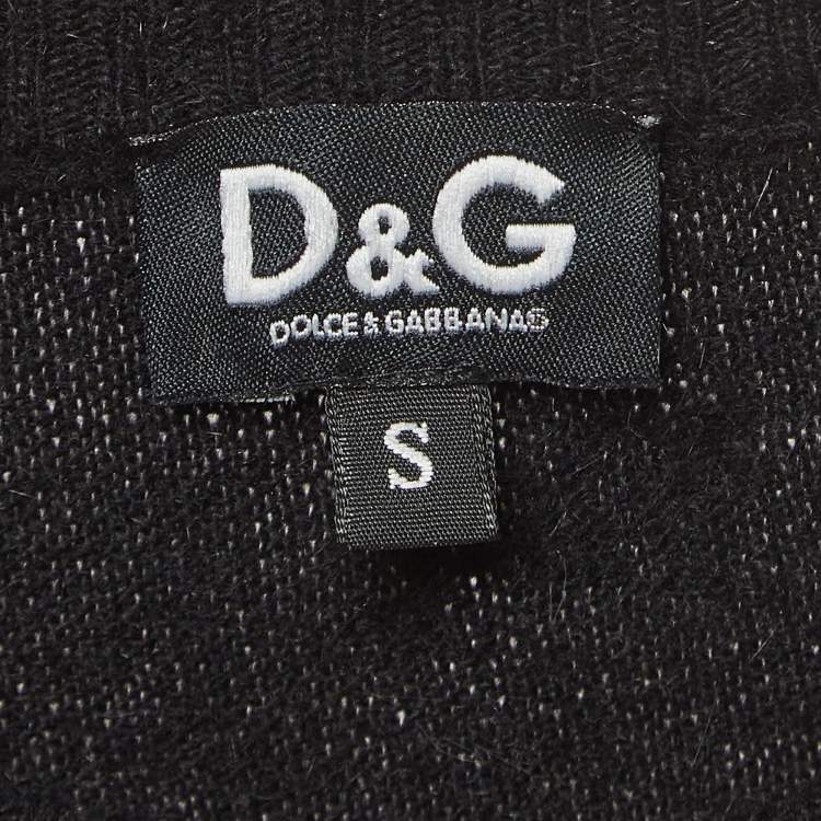Pre Owned Dolce & Gabbana Black Wool Knit Cardigan and Top Set S