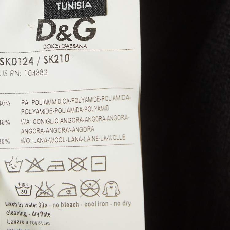 Pre Owned Dolce & Gabbana Black Wool Knit Cardigan and Top Set S