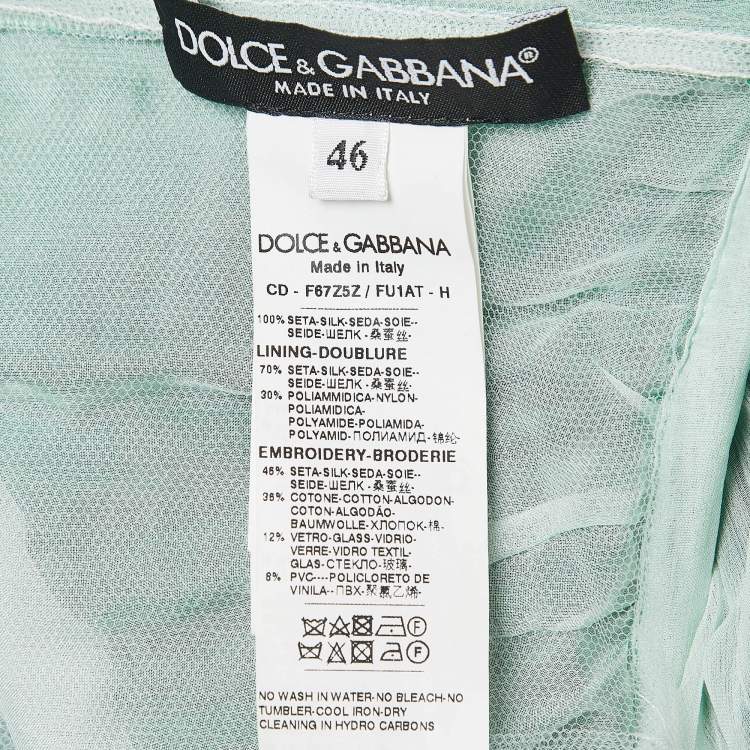 مملوكة مسبقًا Dolce & Gabbana Green Embellished Silk Blend Short Dress L