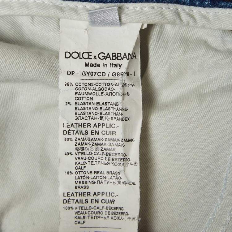 Pre Owned Dolce & Gabbana Blue Distressed Denim Jeans M Waist 30"