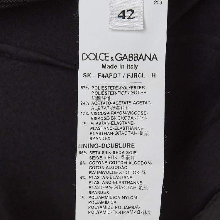 Pre Owned Dolce & Gabbana Black Floral Jacquard Flared Midi Skirt M