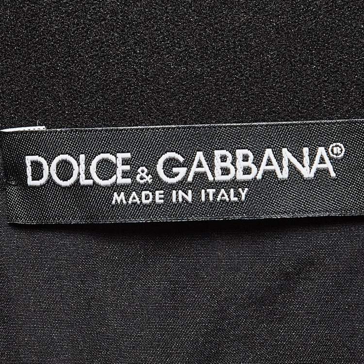 Pre Owned Dolce & Gabbana Black Floral Jacquard Flared Midi Skirt M