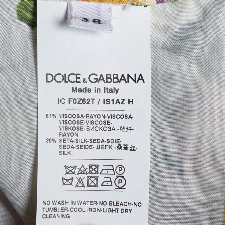 Pre Owned Dolce & Gabbana Multicolor Floral Print Silk Blend Trench Coat S