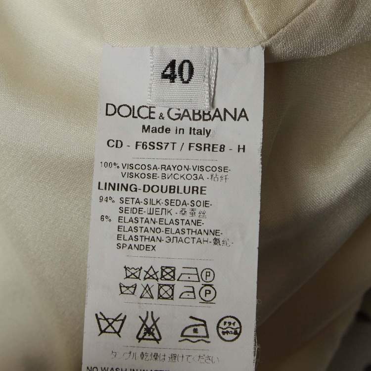 Pre Owned Dolce & Gabbana White Floral Print Crepe Mini Dress S