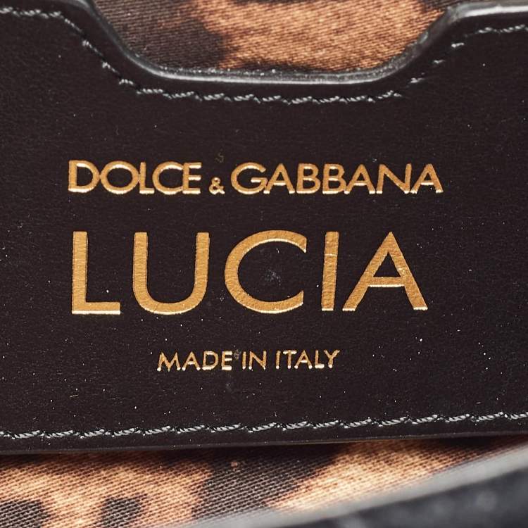 Pre Owned Dolce & Gabbana Black Quilted Velvet and Leather Lucia Embellished Shoulder Bag