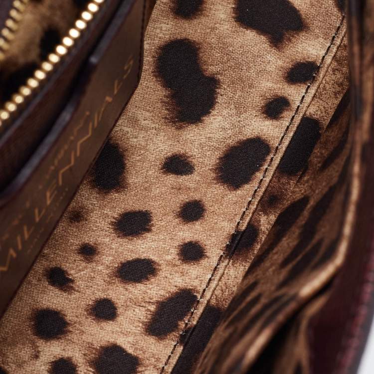Pre Owned Dolce & Gabbana Burgundy Lizard Embossed Leather DG Millennials Shoulder Bag