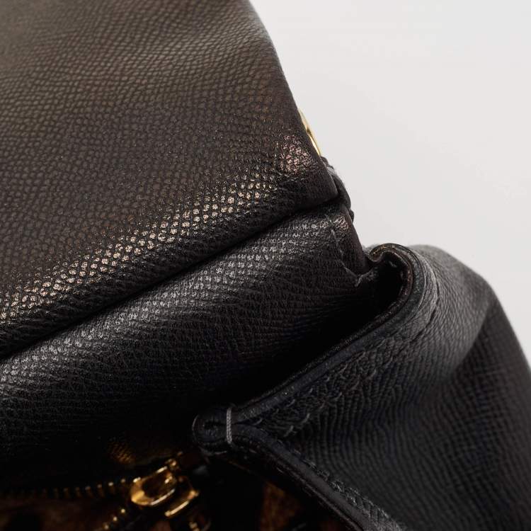 Pre Owned Dolce & Gabbana Black Leather Large Miss Sicily Top Handle Bag