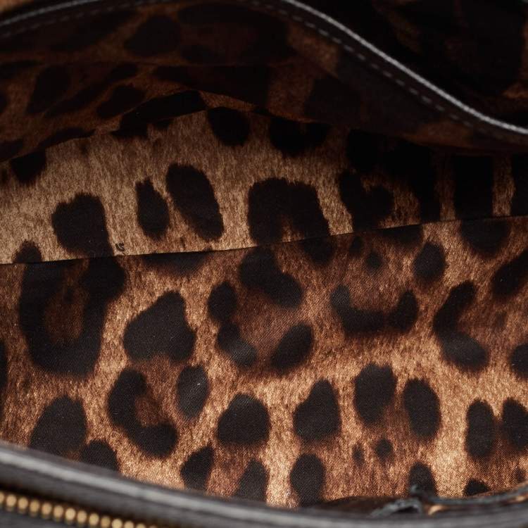Pre Owned Dolce & Gabbana Black Leather Large Miss Sicily Top Handle Bag