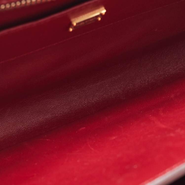 Pre Owned Dolce & Gabbana Black Lizard Embossed Leather Medium Lucia Shoulder Bag