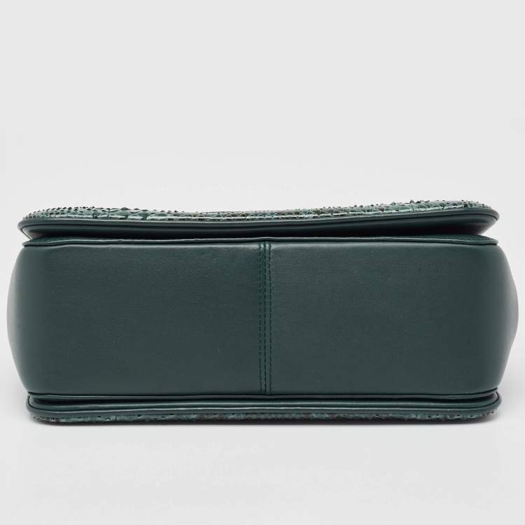 Pre Owned Dolce & Gabbana Green Python Miss Margarita Shoulder Bag