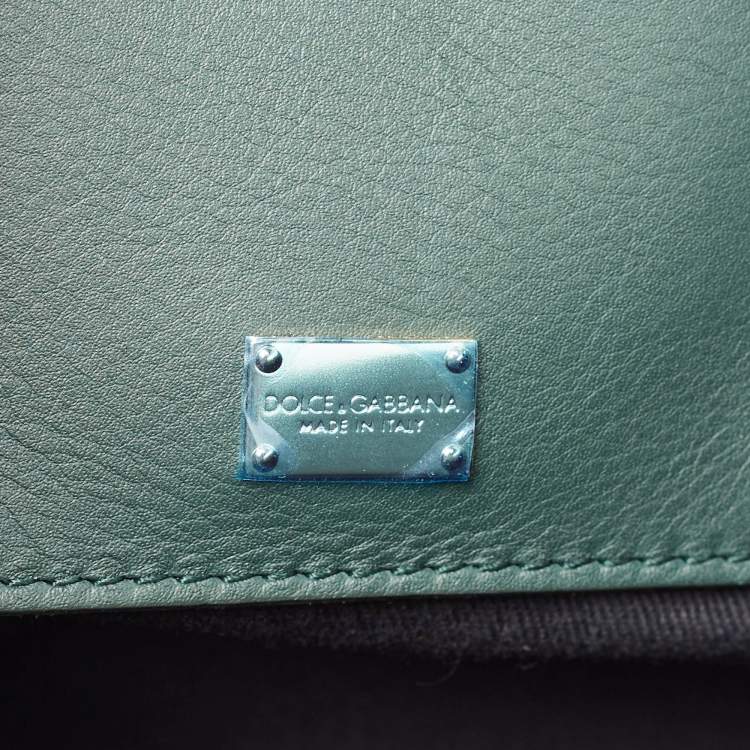 Pre Owned Dolce & Gabbana Green Python Miss Margarita Shoulder Bag