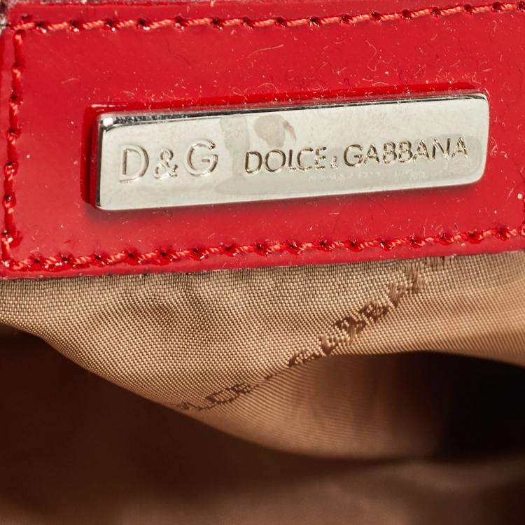 Pre Owned Dolce & Gabbana Multicolor Wool and Patent Leather Shoulder Bag