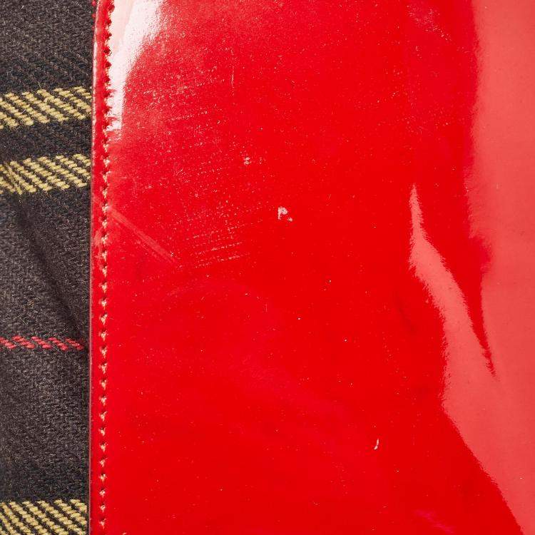 Pre Owned Dolce & Gabbana Multicolor Wool and Patent Leather Shoulder Bag