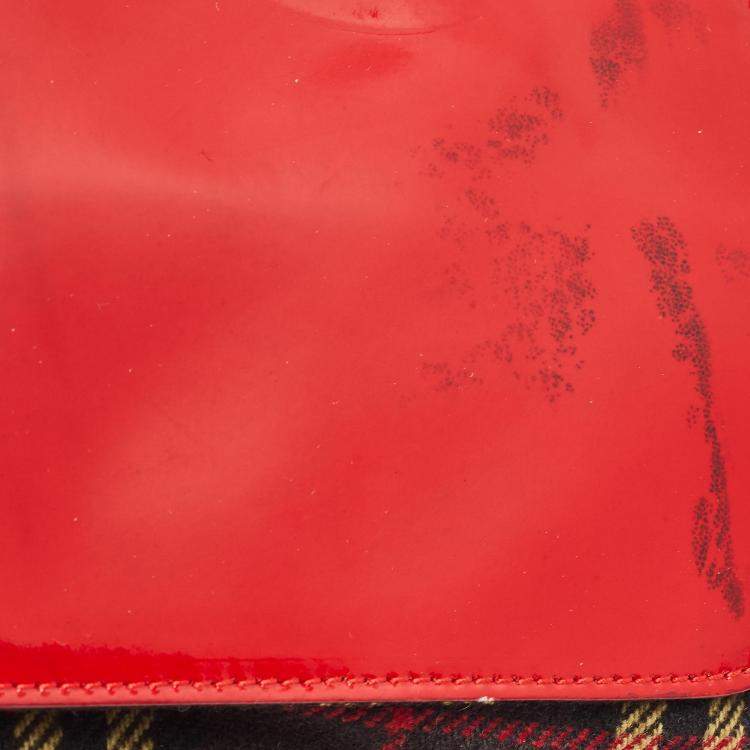 Pre Owned Dolce & Gabbana Multicolor Wool and Patent Leather Shoulder Bag