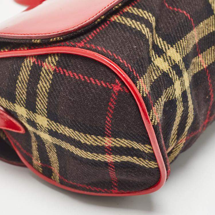 Pre Owned Dolce & Gabbana Multicolor Wool and Patent Leather Shoulder Bag