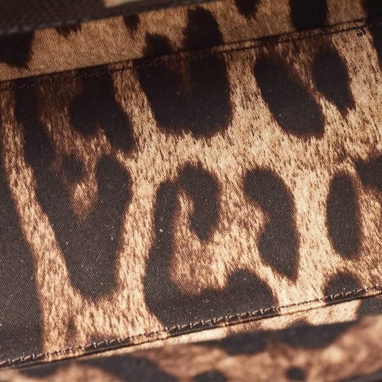 مملوكة مسبقًا Dolce & Gabbana Black Lizard Embossed Leather Medium Miss Monica Top Handle Bag