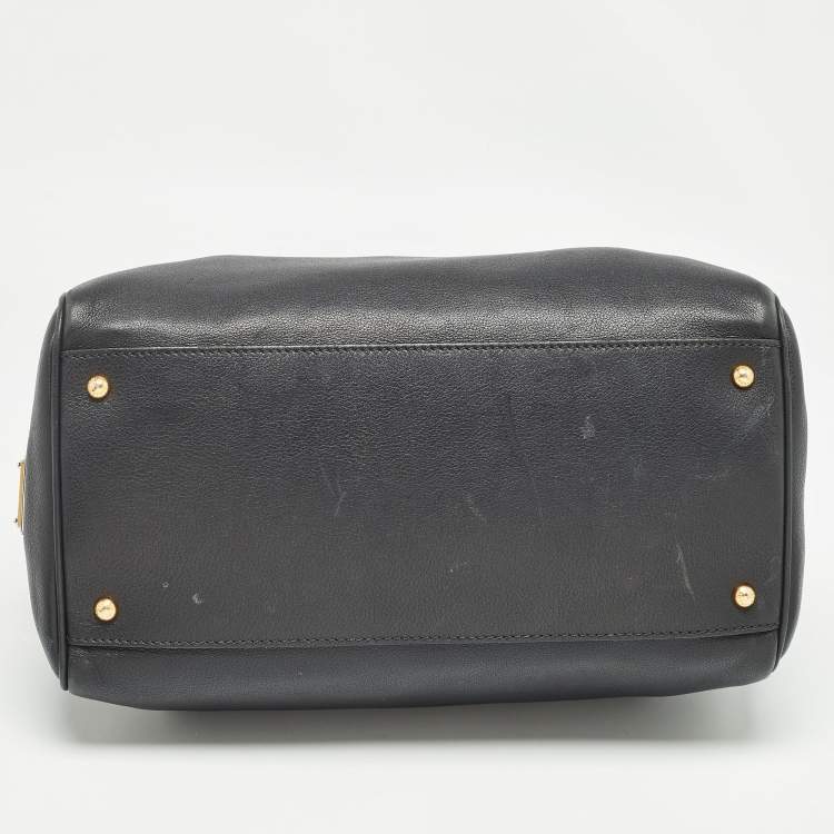 Pre Owned Dolce & Gabbana Black Leather Miss Sicily Boston Bag
