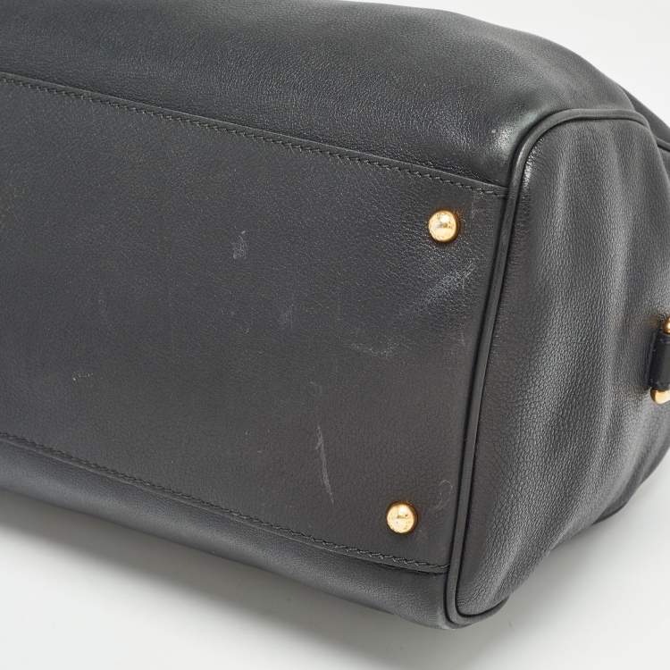 Pre Owned Dolce & Gabbana Black Leather Miss Sicily Boston Bag