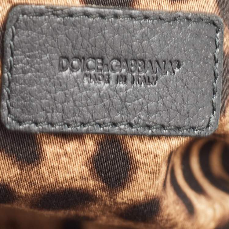 Pre Owned Dolce & Gabbana Black Leather Miss Sicily Boston Bag