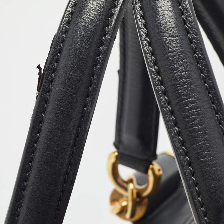 Pre Owned Dolce & Gabbana Black Leather Miss Sicily Boston Bag
