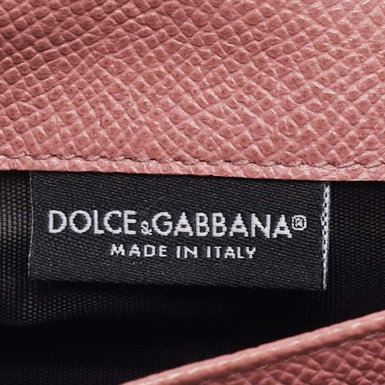 Pre Owned Dolce & Gabbana Dusty Pink Leather Flap Continental Wallet