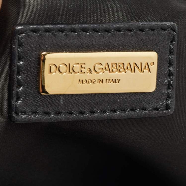 Pre Owned Dolce & Gabbana Gold Quilted Sequins Miss Charles Shoulder Bag
