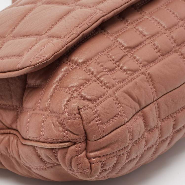 Pre Owned Dolce & Gabbana Old Rose Quilted Leather Miss Deco Shoulder Bag