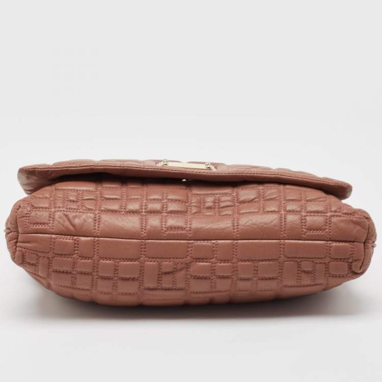 Pre Owned Dolce & Gabbana Old Rose Quilted Leather Miss Deco Shoulder Bag