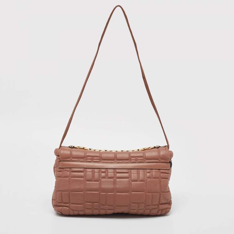 Pre Owned Dolce & Gabbana Old Rose Quilted Leather Miss Deco Shoulder Bag
