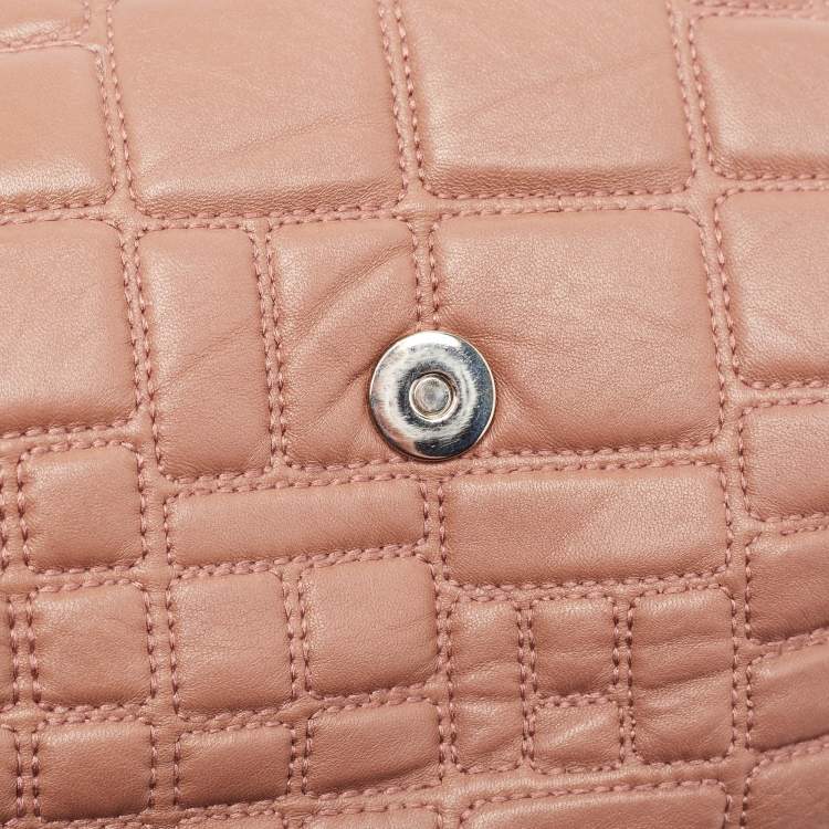 Pre Owned Dolce & Gabbana Old Rose Quilted Leather Miss Deco Shoulder Bag
