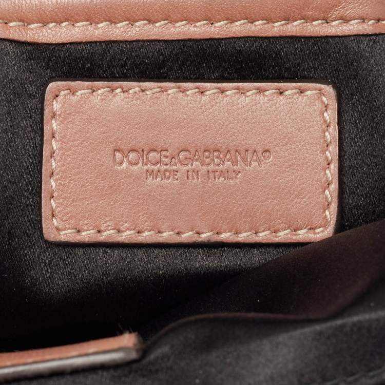Pre Owned Dolce & Gabbana Old Rose Quilted Leather Miss Deco Shoulder Bag