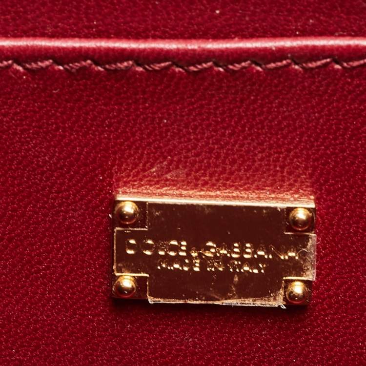 Pre Owned Dolce & Gabbana Black Lizard Embossed Leather Medium Lucia Shoulder Bag
