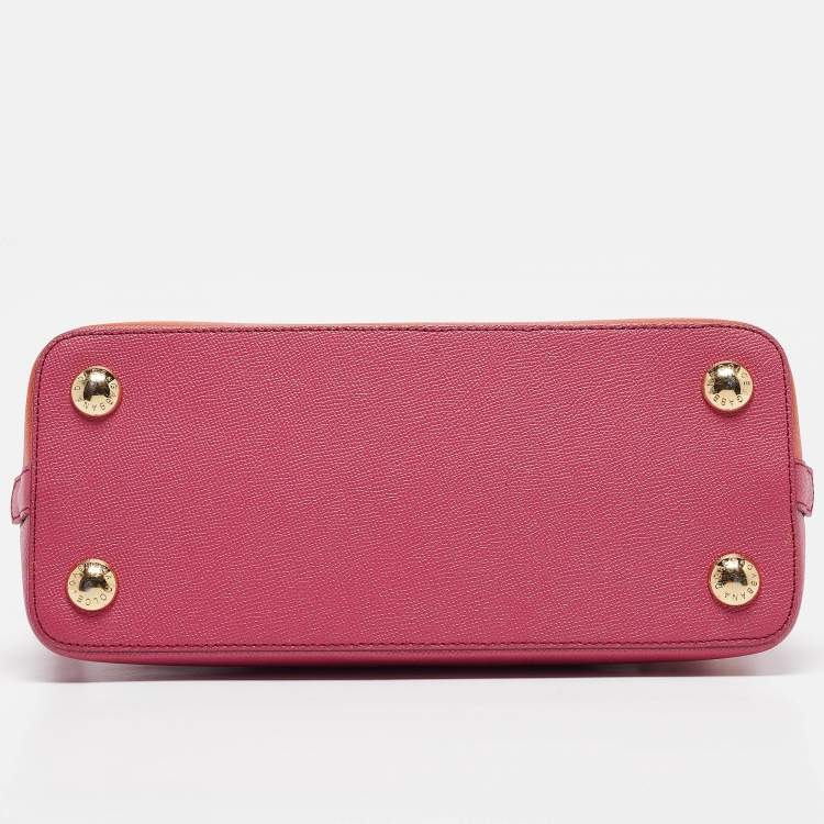 Pre Owned Dolce & Gabbana Orange/Pink Leather Small Megan Dome Satchel